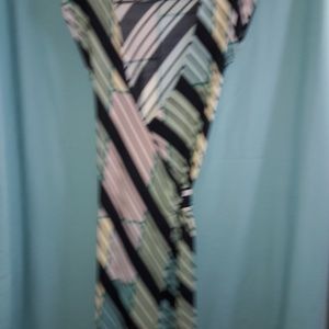Multi-colored wrap dress